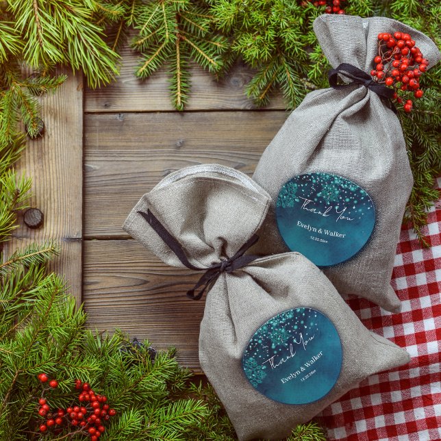 Adesivo Redondo Noite de inverno Obrigado (Criador carregado)