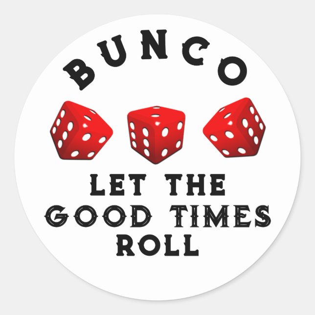 Adesivo Redondo Noite de Jogo de Bunco (Frente)