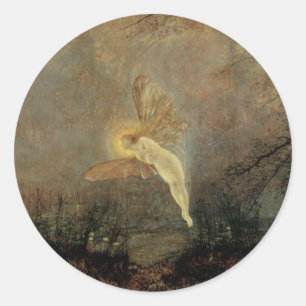 Adesivo Redondo Noite de Midsummer por Grimshaw, Arte Vitoriana An
