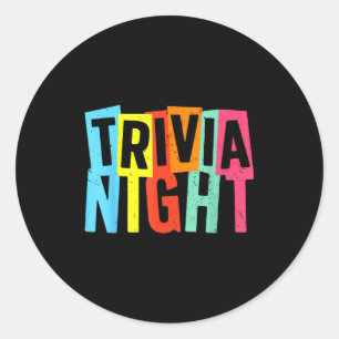 Adesivo Redondo Noite de Trivia Arte Para Homens Mulheres Anfitriã
