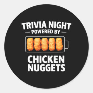 Adesivo Redondo Noite de Trivia com o Poder dos Nuggets de Frango