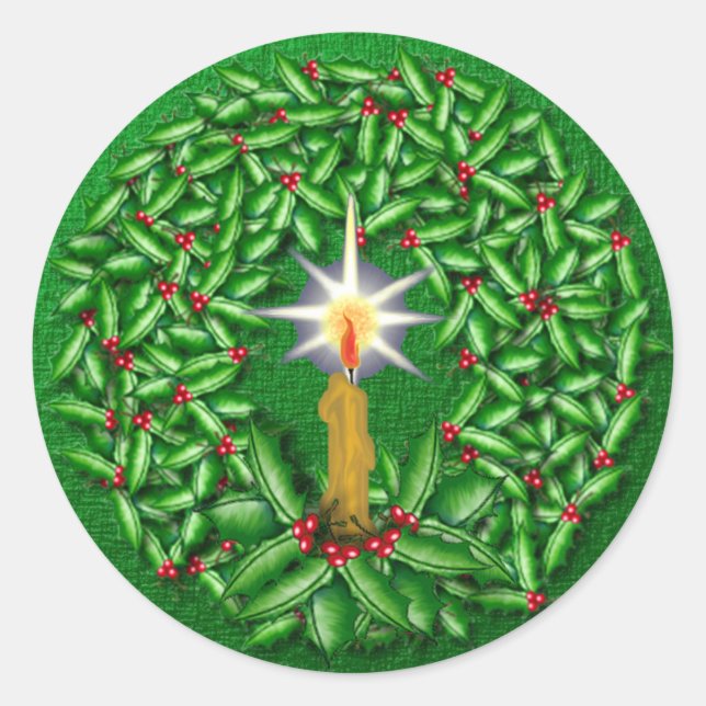 Adesivo Redondo Noite de Vedante de Natal Claro (Frente)