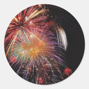 Adesivo Redondo Noite do Excelente Fireworks