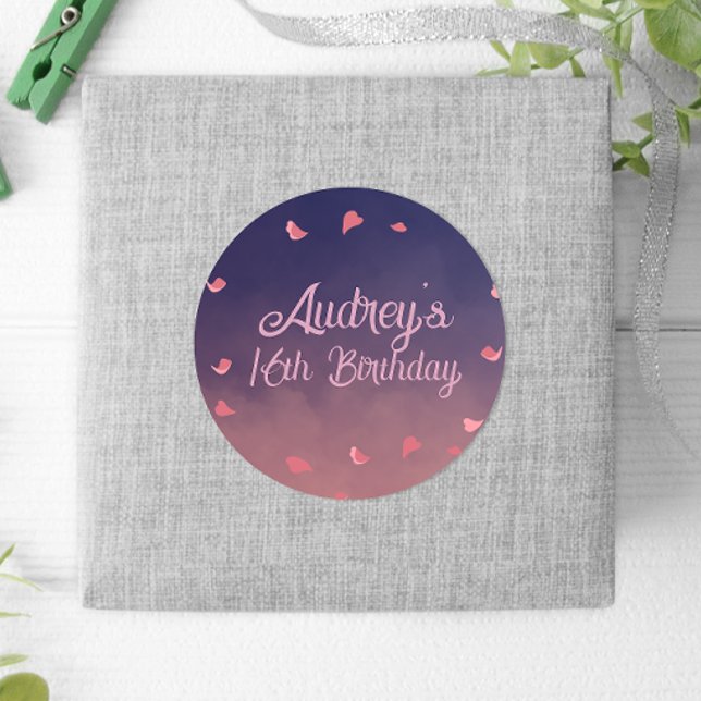 Adesivo Redondo Noite em Paris Aniversário (Criador carregado)