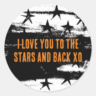 Adesivo Redondo Noite Estrelada. Amo-te às estrelas.