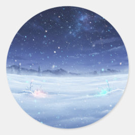 Adesivo Redondo Noite Estrelada de Inverno