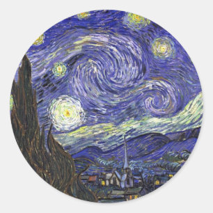 Adesivo Redondo Noite Estrelada, Vincent Van Gogh.