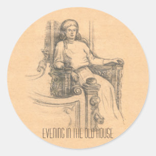 Adesivo Redondo Noite na velha casa