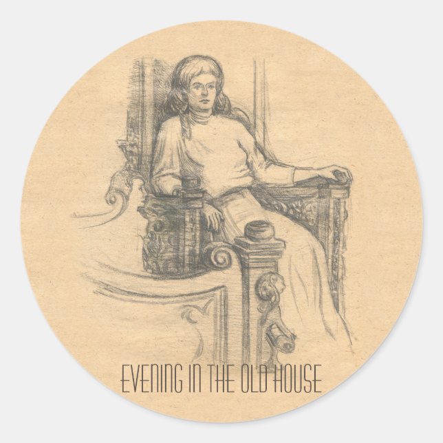 Adesivo Redondo Noite na velha casa (Frente)