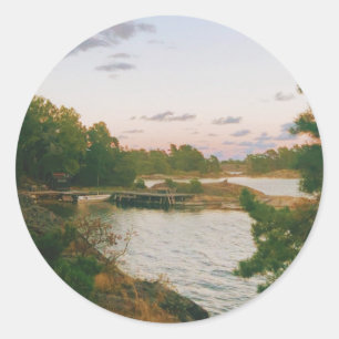 Adesivo Redondo Noite no arquipélago sueco