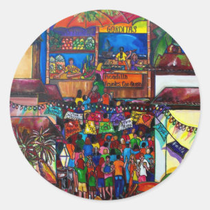 Adesivo Redondo Noite no velho San Antonio Sticker