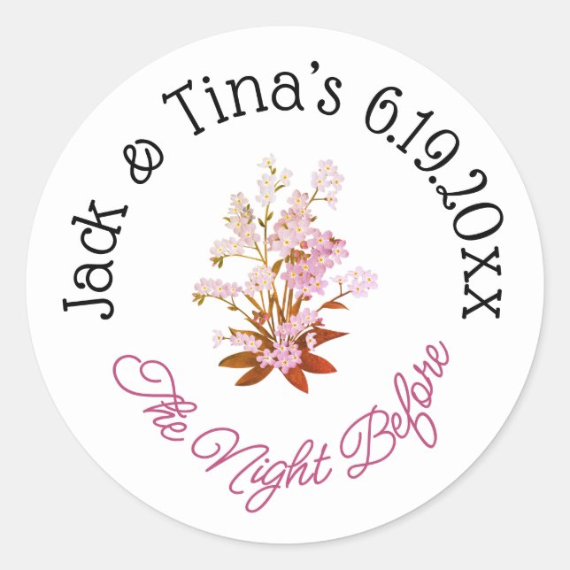 Adesivo Redondo Noite personalizada antes dos autocolantes (Frente)