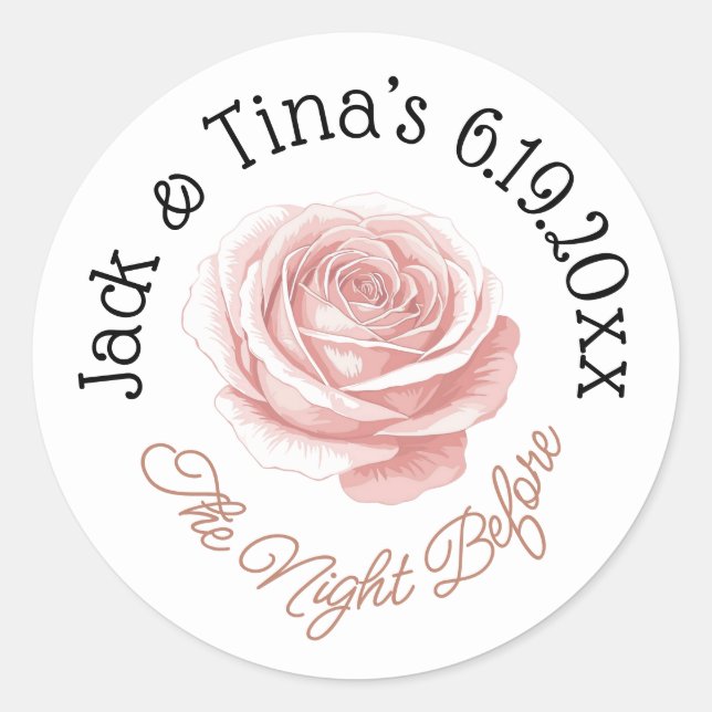 Adesivo Redondo Noite personalizada antes dos autocolantes (Frente)