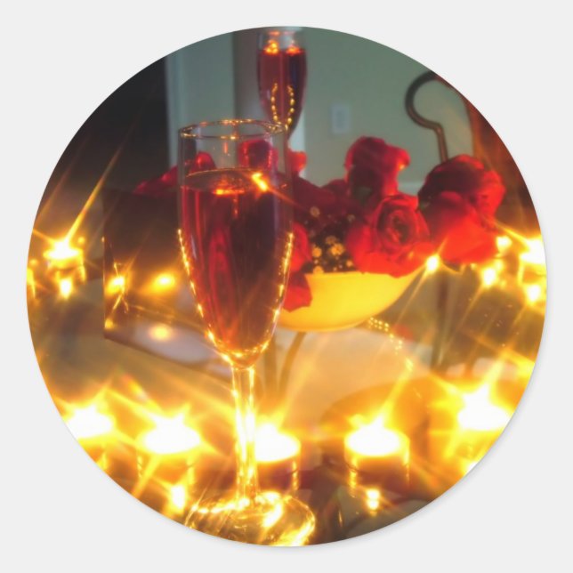 Adesivo Redondo Noite Romântica (Frente)