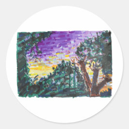 Adesivo Redondo Noite Roxa