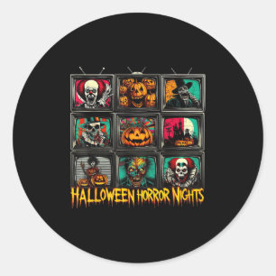 Adesivo Redondo Noites de Terror do Halloween Filme Assustador