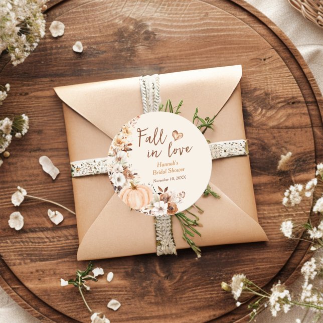 Adesivo Redondo Noiva Abóbora de Outono Chá de Panela (Criador carregado)