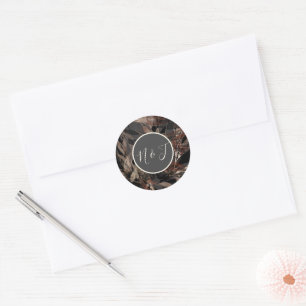 Adesivo Redondo Noiva Botânica Floral Chic em Bronze Ousado 