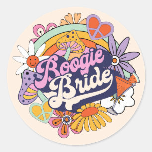 Adesivo Redondo Noiva da Boogie Groovy dos Anos 70 ID929