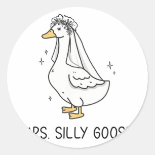 Adesivo Redondo Noiva De Bobo De Casamento Goose Gettin' Loos