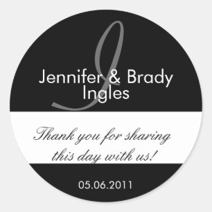 Adesivo Redondo Noiva de Casamento e Monograma I Favor Sticker