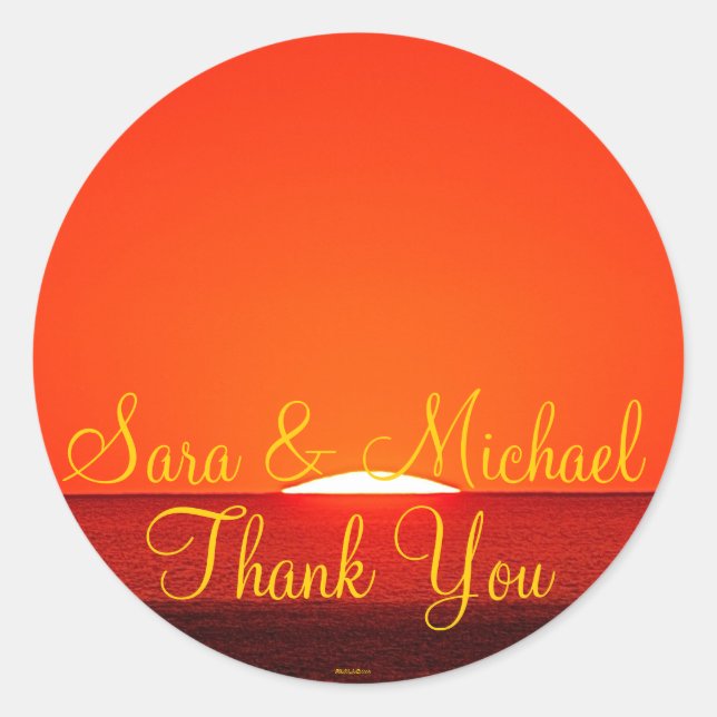 Adesivo Redondo Noiva de Casamento. Obrigado Rótulo (Frente)