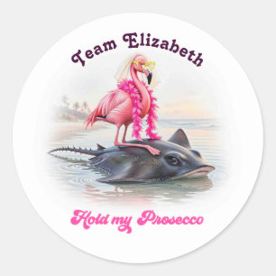 Adesivo Redondo Noiva de Prosecco Flamingo Stingray Despedida de S