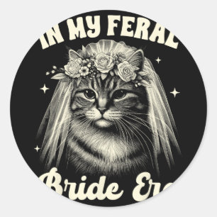 Adesivo Redondo Noiva De Ser Cat Mãe Casamento De Brida De Gato Em