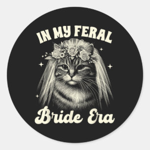 Adesivo Redondo Noiva De Ser Cat Mãe Casamento De Brida De Gato Em