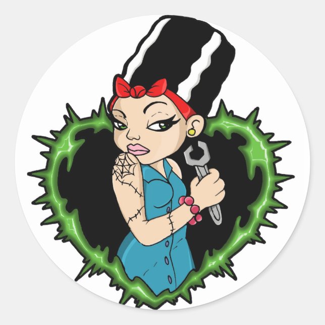 Adesivo Redondo Noiva de Trabalho (Frente)