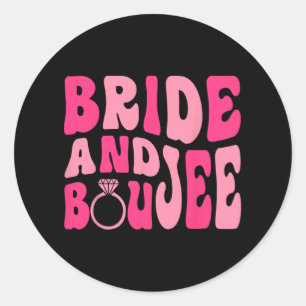 Adesivo Redondo Noiva E Boujee Bach Groovy Matching Bachelorette