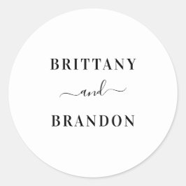 Adesivo Redondo Noiva e noivo Casamento Moderno Favorecem Seal