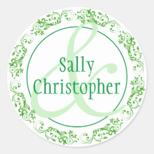 Adesivo Redondo Noiva e noivo juntos.