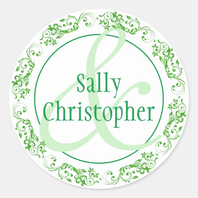 Adesivo Redondo Noiva e noivo juntos. (Frente)