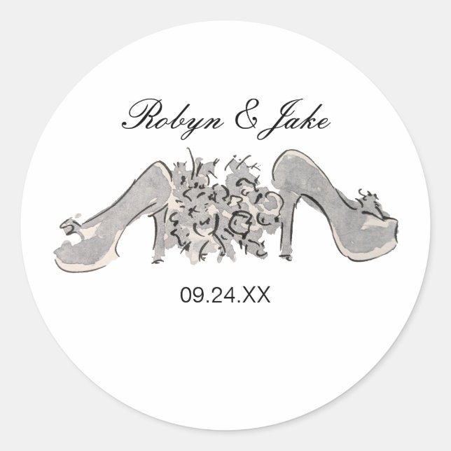 Adesivo Redondo Noiva e Nomes Personalizados do Grupo Elegante Clá (Frente)