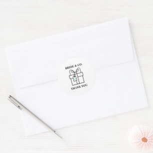 Adesivo Redondo Noiva Elegante & Co. Chá de Noiva Azul-petróleo