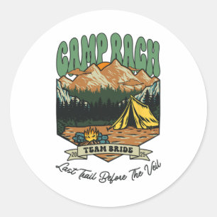 Adesivo Redondo Noiva Equipe Retro Acampamento Bach Camping Desped