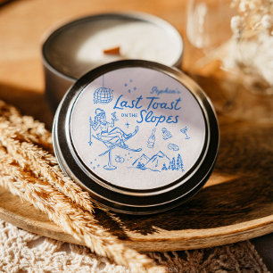 Adesivo Redondo Noiva Esquenta a Última Noite nas Encostas de Esqu