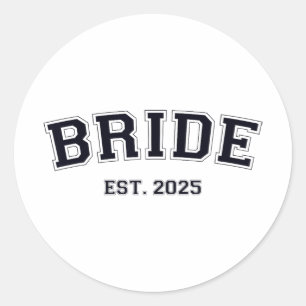 Adesivo Redondo Noiva Est. 2025 Fiancée Wife Bachelorette Par