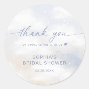 Adesivo Redondo Noiva Está No Chá de panela Da Nuvem 9 Obrigado