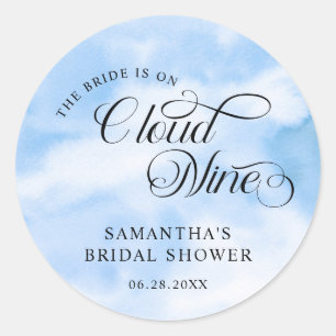 Adesivo Redondo Noiva Está no Sétimo Céu Chá de Noiva Bem-Vinda