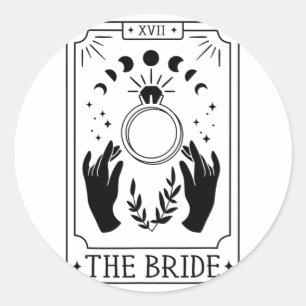 Adesivo Redondo Noiva Gótica Bridesmaid Tarot Bridal Party Bachelo