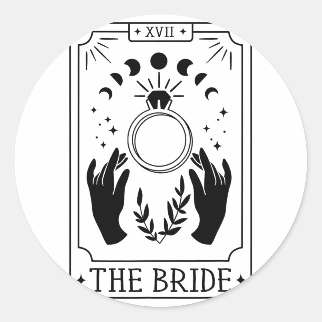 Adesivo Redondo Noiva Gótica Bridesmaid Tarot Bridal Party Bachelo (Frente)