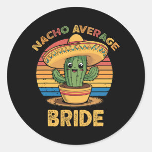 Adesivo Redondo Noiva Mexicana Nacho Média Do Cinco De Mayo Engraç