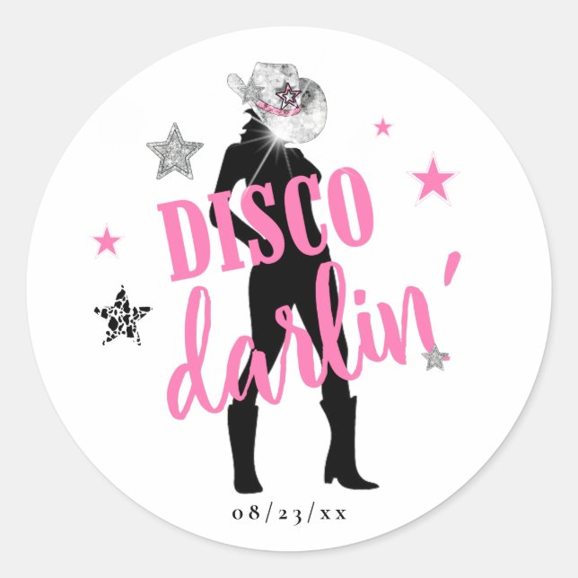 Adesivo Redondo Noiva 'n Bling Solteira Disco Darlin' ID925  (Frente)