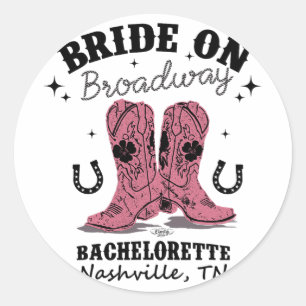 Adesivo Redondo Noiva na Broadway A Noite de Solteira de Nashville