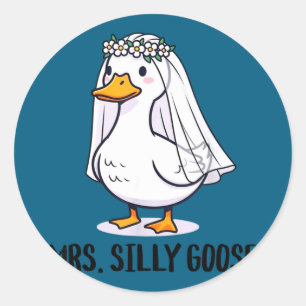 Adesivo Redondo Noiva para ser casamento noiva boba ganso ficando