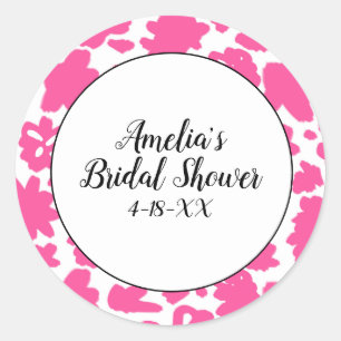 Adesivo Redondo Noiva Personalizada Rosa Flor Chuva de Arroz