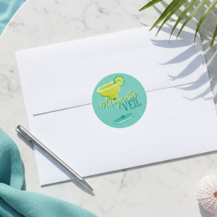 Adesivo Redondo Noiva Tropical Véu Margarita