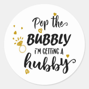 Adesivo Redondo Noivado Chá de panela Engraçado Noiva Sra. Weddi